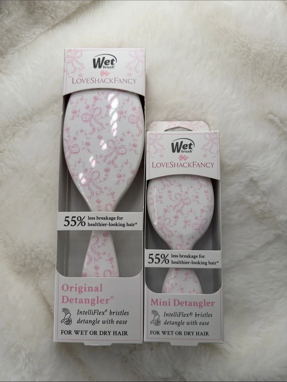LoveShackFancy Pink Mini Detangler Brush